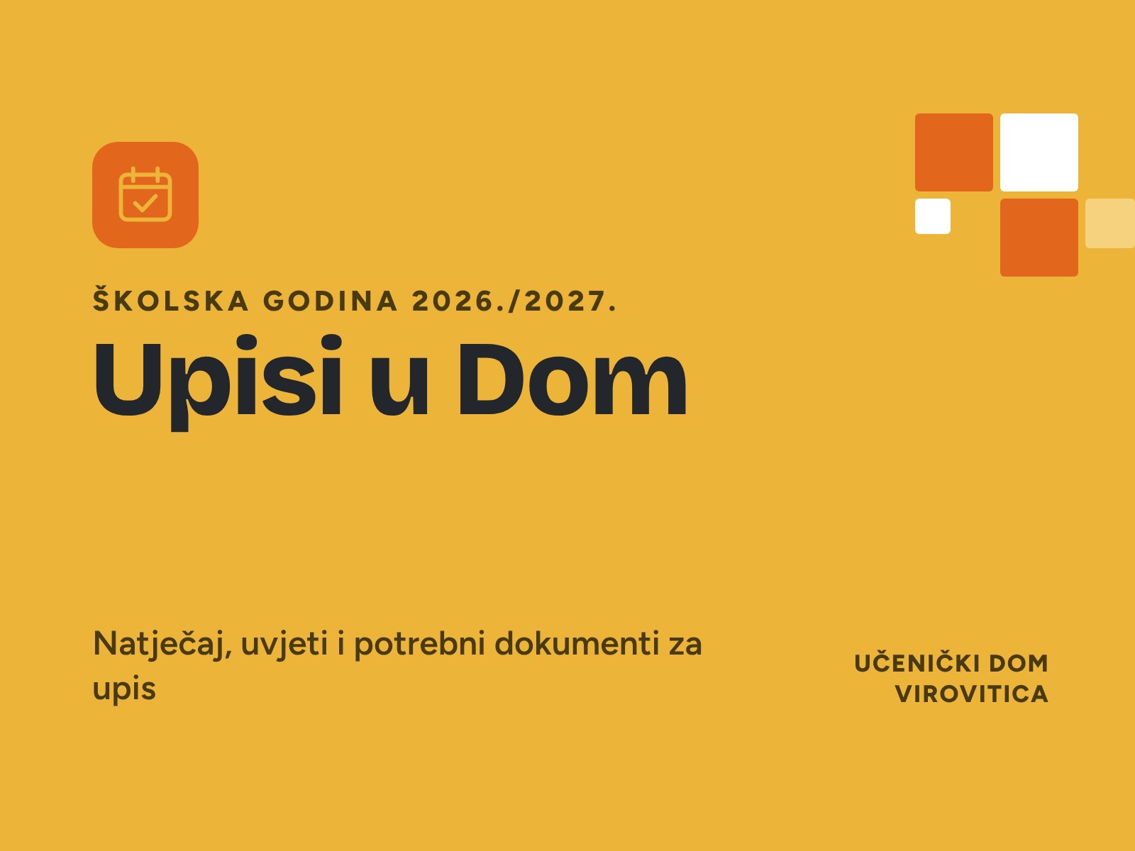 Upisi u šk. god. 2026./2027.